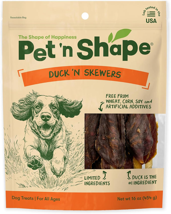 Pet 'n Shape Chik 'n Skewers - 100% Natural Grain Free Chicken Wrapped Rawhide Dog Chews, No Artificial Additives or Preservatives