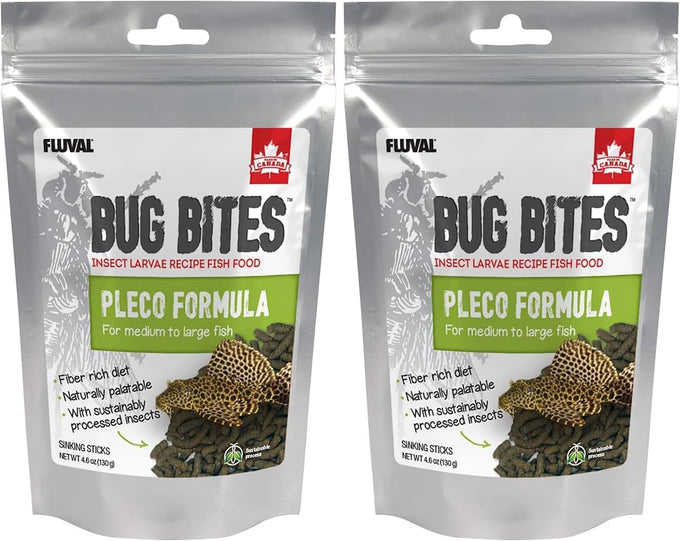 Fluval bug bites sinking stick bottom feeder fish food for medium to large fish 4.59 oz a6587