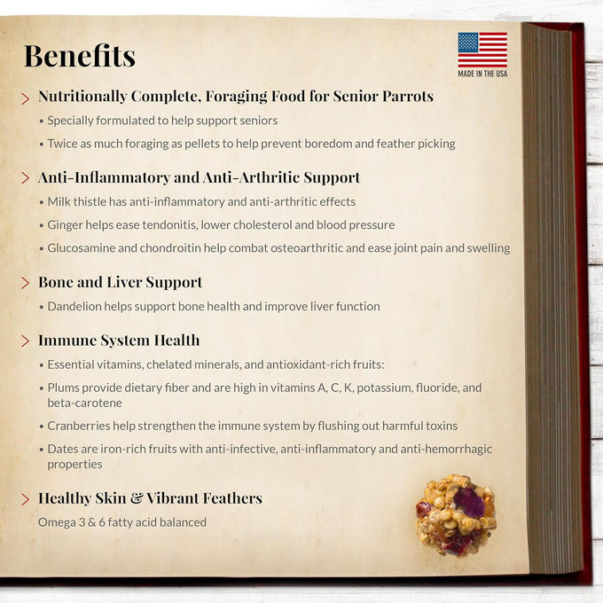 Lafebers Senior Bird Nutri Berries Parrot Food 3 lb Non GMO Human Grade Ingredients