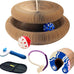 flexible cat scratcher bundle with built-in ball track - corrugated cardboard, magnetic design, foldable space saving for indoor cats