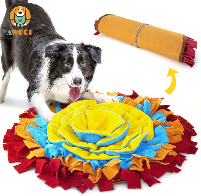 AWOOF Pet Snuffle Mat for Dogs, Interactive Feed Game with Natural Foraging Skills, Non-slip & Portable for Indoor Outdoor Use