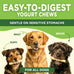 EcoKind Peanut Butter Yogurt Dog Chews - Probiotics, Lactose Free, Grain Free, Natural Dog Treats for All Breeds, USA Made, 25 Chews