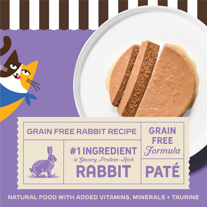 Merrick grain free rabbit pate cat food 3 oz cans, pack of 24, wet cat food for strong muscles and overall health
