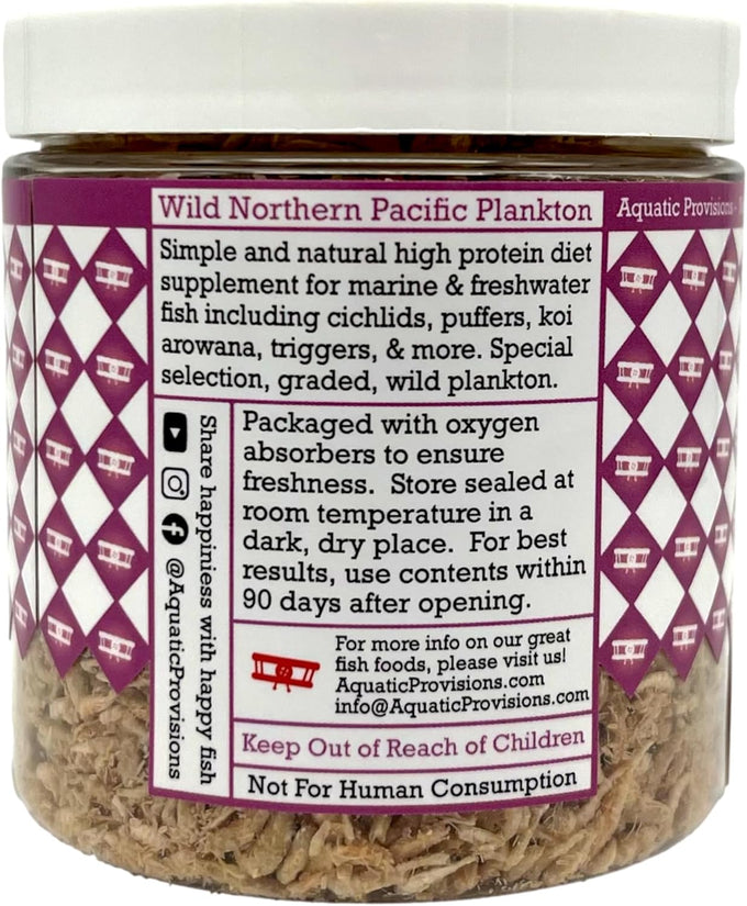 Aquatic Provisions Northern Pacific Plankton 1.25 oz High Protein Freeze Dried Fish Food For Aquariums