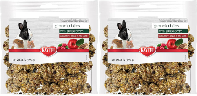 Kaytee Granola Bites with Superfoods Cranberry Apple and Flax for Small Pets 4.5 oz