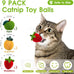 9-pack natural silvervine cat toys handmade yarn balls catnip balls stress relief indoor kitten enrichment