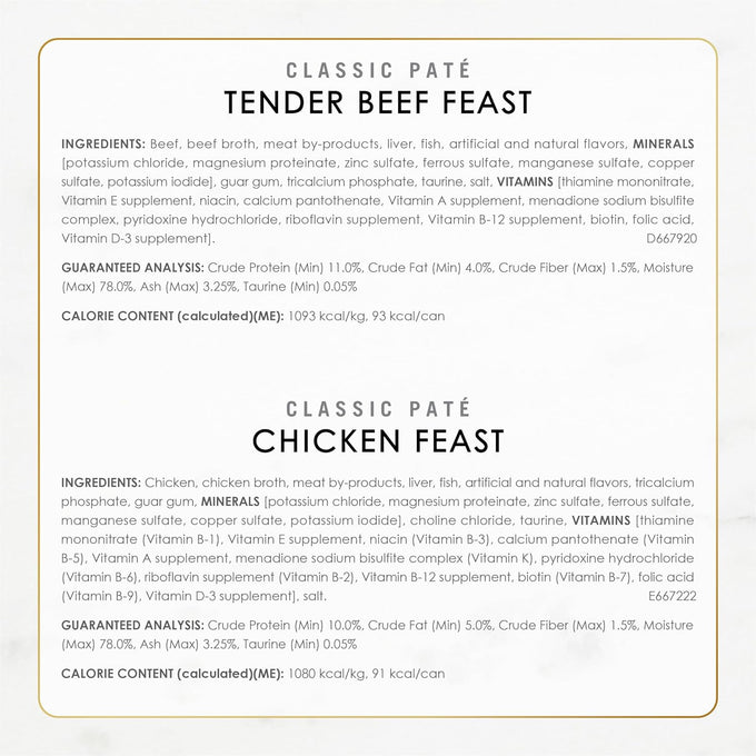 Fancy Feast grain free wet cat food pate collection, 3 oz. cans, pack of 24, no artificial colors or preservatives