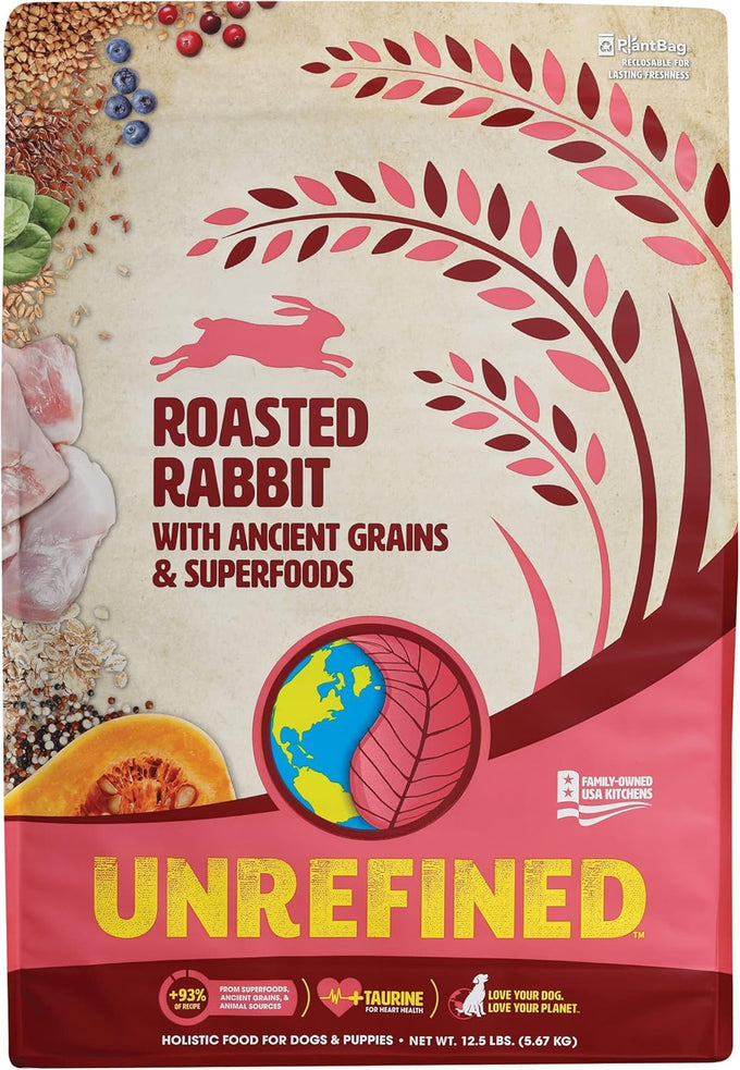 Earthborn Holistic Venture Unrefined Roasted Rabbit Dog Food with Ancient Grains & Superfoods, 4 lb, Cage-Free, No Fillers