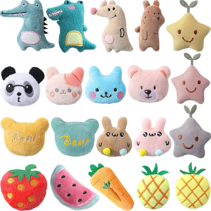 gejoy 20 pack catnip toys for indoor cats plush kitten chew toys catnip interactive safe