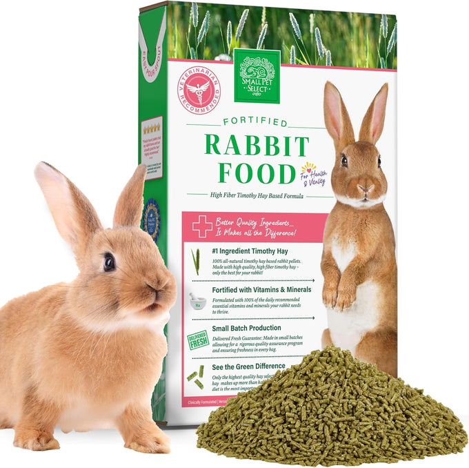 Timothy hay based rabbit food pellets, small pet select, 10 lb, high fiber, veterinarian recommended