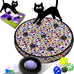 Orsda cat toys interactive hide and seek fast rolling ball motion chirping activated moving ball 7 holes mat mouse catching game