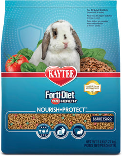kaytee forti-diet pro health nourish+protect adult rabbit food, 5 pounds, comprehensive nutrition and digestive health