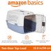 Amazon Basics sturdy gray and blue pet travel carrier for dogs and cats, 22.8"L x 15"W x 13"H
