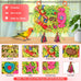 KATUMO Large-Sized Grass Mat with Colorful Parrot Foraging Shredder Hanging Toys for Conure Birds