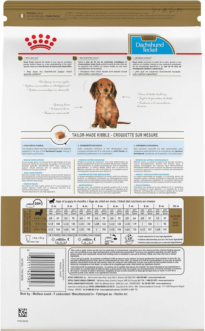 Royal Canin Dachshund Puppy Dry Dog Food, 2.5 lb Bag