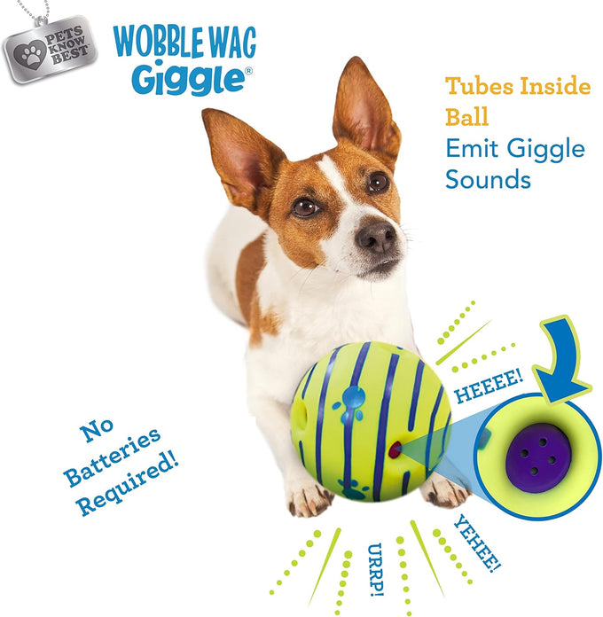 Pets Know Best Wobble Wag Giggle Ball 5.5" Interactive Dog Toy with Giggle Sounds