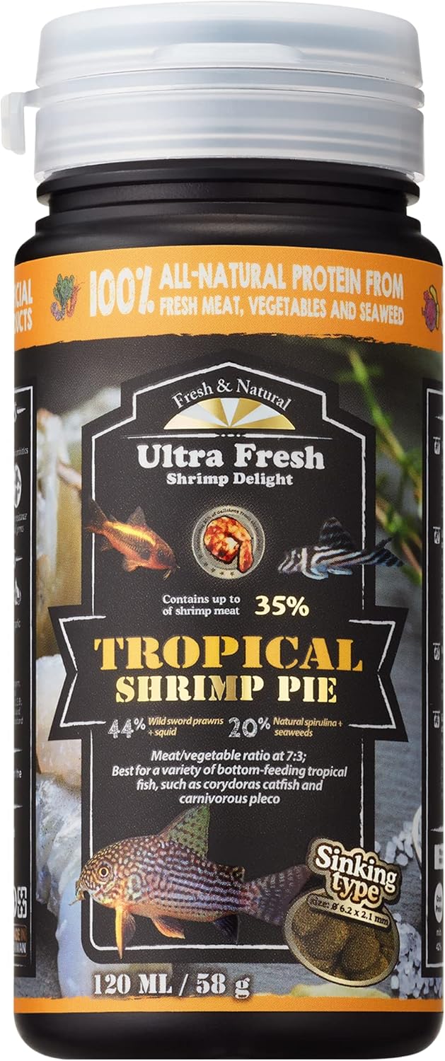 Ultra Fresh Sword Prawn Fish Food, 4.94 Ounces, Natural Protein, Balanced Diet for Tropical Fish