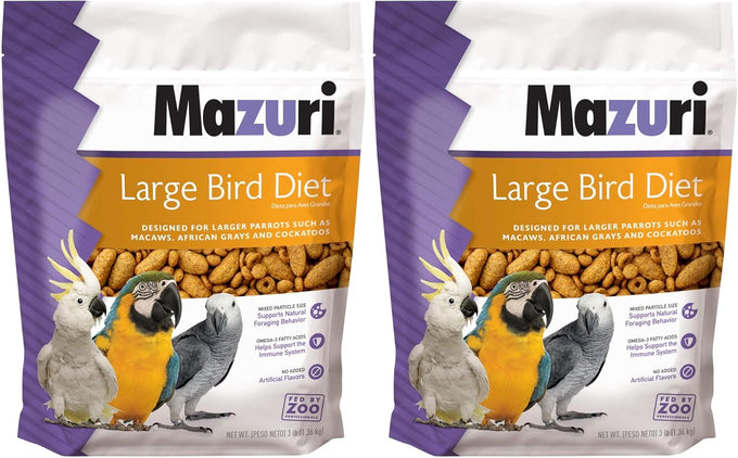 Mazuri nutritionally complete food for large birds, 3-pound bag, mixed particle size, omega-3 fatty acids