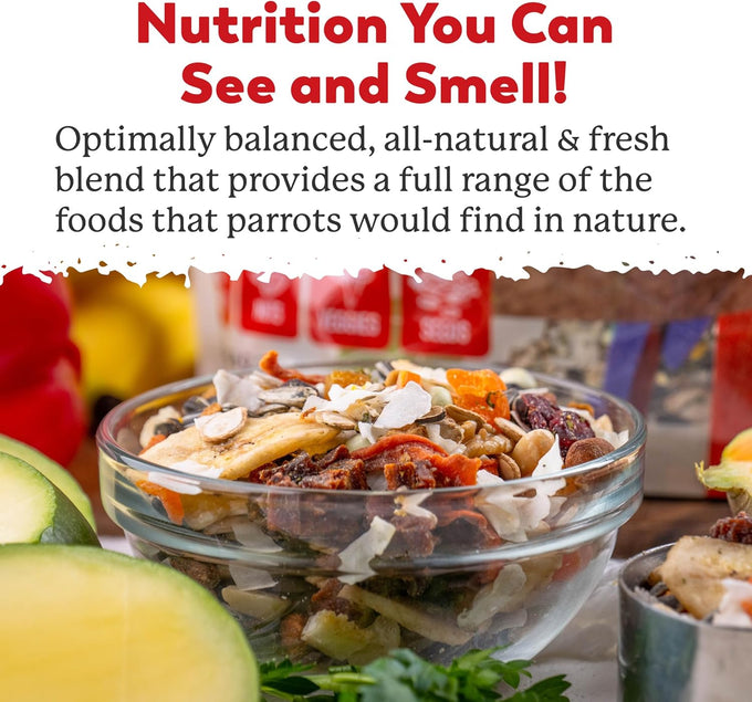 Dr. Harvey's natural food for large parrots - 5 pounds, premium ingredients, balanced diet, no chemicals