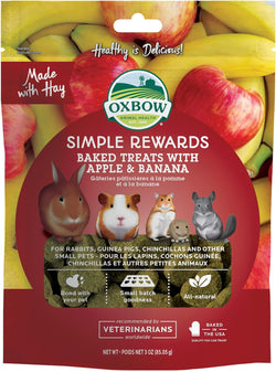 Oxbow Simple Rewards Timothy Hay Guinea Pig & Bunny Treats, 3 oz Bag, Natural Pet Snack, Made in USA