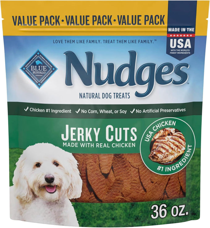 Blue Buffalo Nudges Jerky Cuts Natural Chicken Dog Treats 36oz Bag