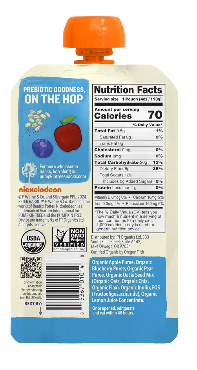 Peter Rabbit Organics Super Oats & Seeds Variety Pack, USDA Certified Organic, Non-GMO, 4 oz Pouches (Pack of 18)