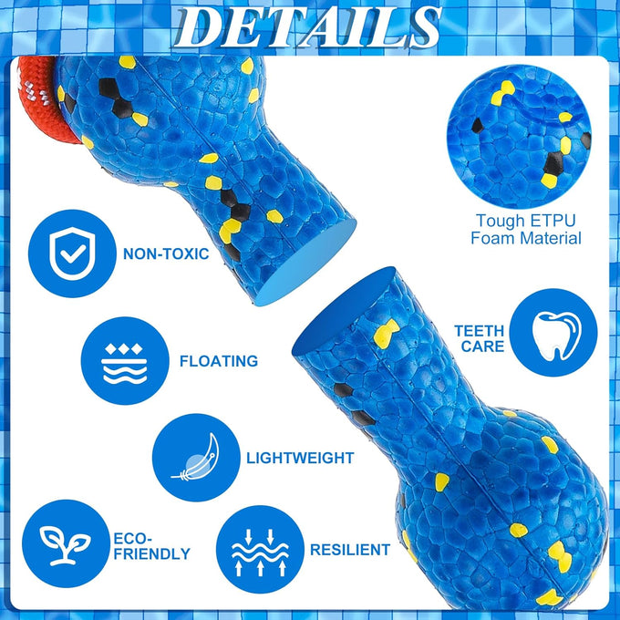 Expawlorer Floating Dog Toys 2 Pack, 7.9x2.4 inches ETPU Foam with Rope, for Water Fetch and Retrieving Games