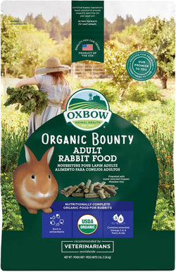 oxbow organic bounty adult rabbit food - 3 lb. - all natural rabbit pellets made in usa