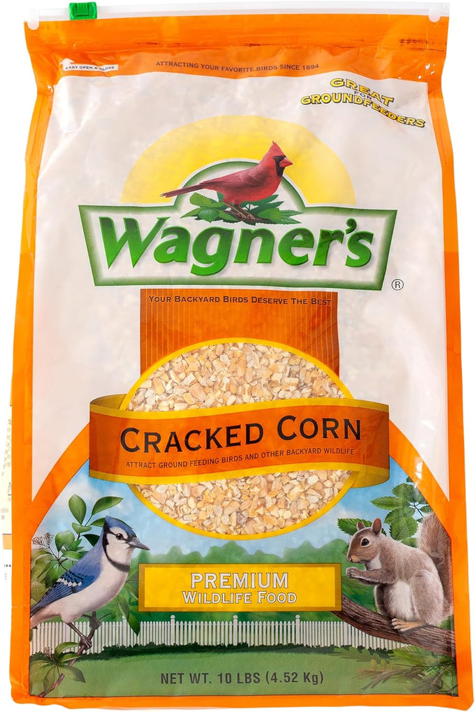Wagner's 18542 cracked corn bird food, 10-pound bag for ground feeding birds and backyard wildlife