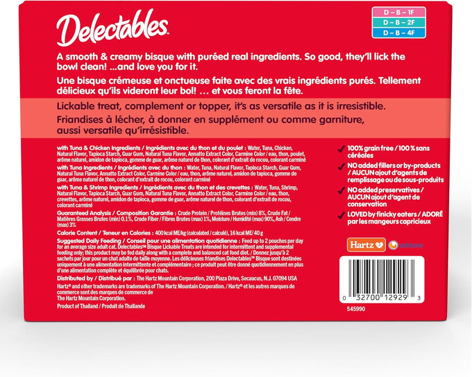 Delectables Lickable Treat Bisque Variety Pack, 30ct, Grain-Free, No Fillers, No Preservatives