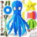 kipritii 9-pack interactive puppy dog toys for small dogs - squeaky octopus-shaped toy and chew toys