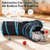 Tempcore 3-way collapsible cat tunnel for indoor cats, kittens, and small pets with peek hole and ball toy