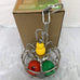 Impossiball large stainless steel bird toy for macaw enrichment and parrot foraging with durable treat dispenser