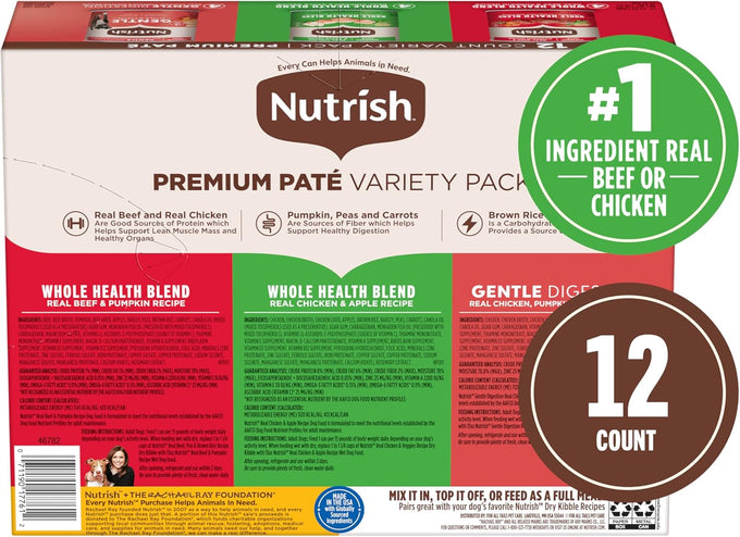 Rachael Ray Nutrish Gentle Digestion Wet Dog Food, 13 oz Can, Pack of 12, 3 Delicious Recipes