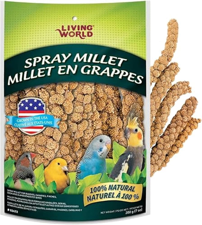 Living World Millet Spray for Birds 3.5 Oz - Premium Treat for Pet Birds and Small Birds