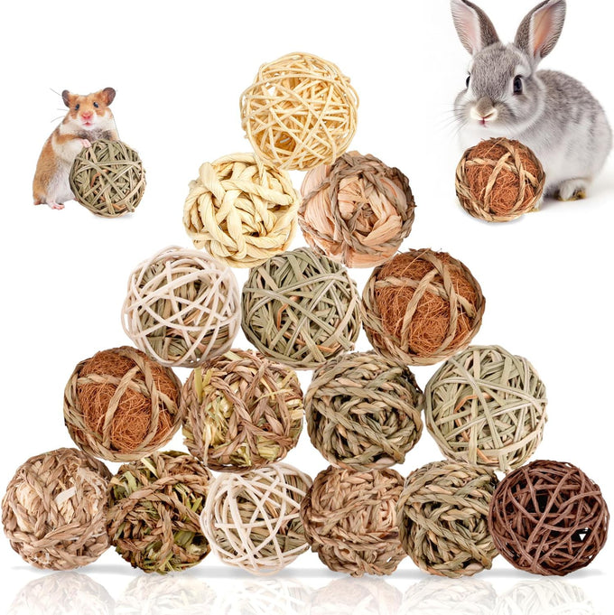Sofier handmade 12pcs timothy hay treats natural chews for rabbit guinea pig hamster chinchilla rat gerbil