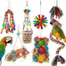 RLRICH 6 pack colorful parrot foraging shredder toys with comfy perch for parakeet and small medium parrots