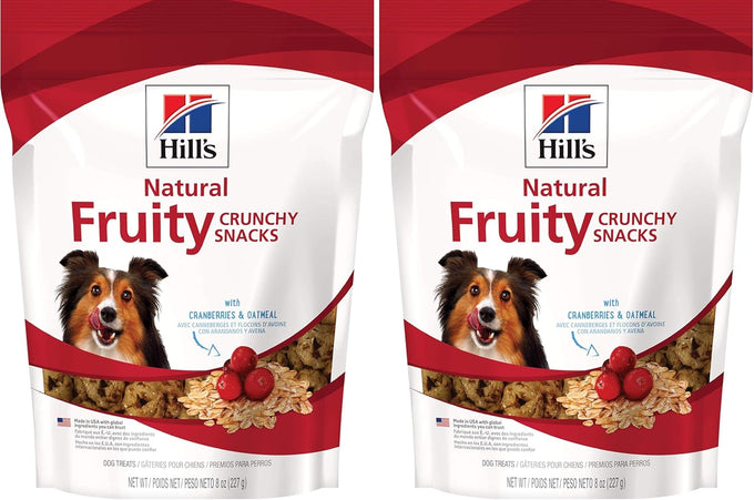 Hills natural dog treats crunchy cranberries oatmeal 8 oz bag US made