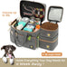 grey dog travel bag for dogs and cats with multi-function pockets and airline compliant design