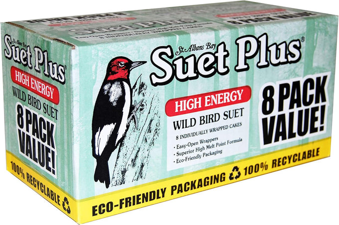 st albans bay suet plus 10 pack variety high energy wild bird suet cakes 11 oz easy-open