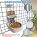 54 oz stainless steel rabbit food dispenser with gravity feeder for small animals and pets