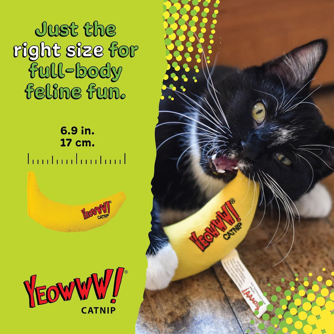 Handmade 100% Organic Yellow Yeowww! Catnip Banana Toy