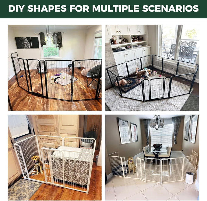 FXW Homeplus unleashed 24 inch 6 panels heavy duty black dog playpen for puppy and small dogs