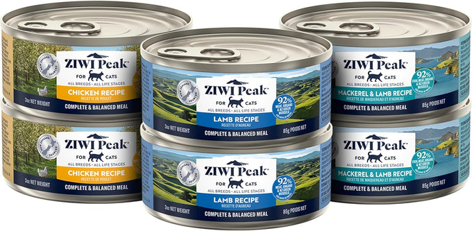 ZIWI Peak Wet Cat Food Variety Pack - 3oz Cans, Beef, Chicken, Lamb, Venison, Grain-Free, No Fillers