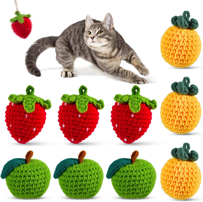 9-pack natural silvervine cat toys handmade yarn balls catnip balls stress relief indoor kitten enrichment