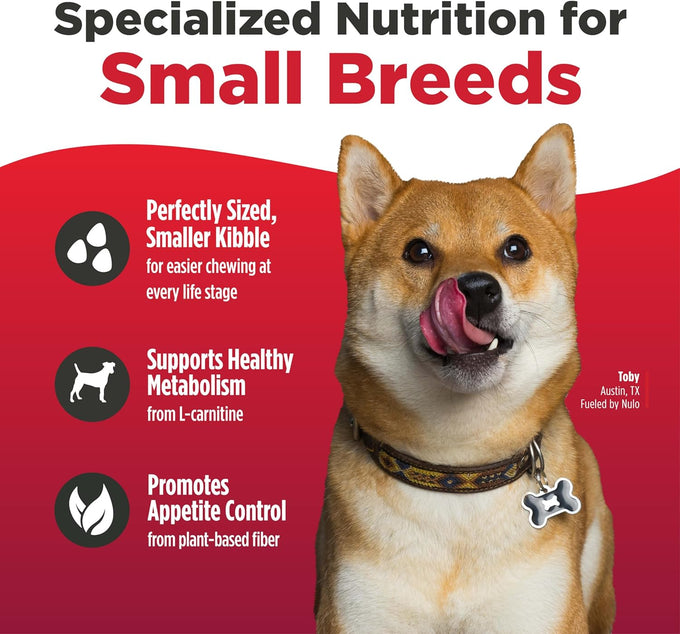 Nulo FreeStyle Small Breed Dog Food Dry - Salmon & Lentils, Puppy & Adult Grain Free Dog Food, Natural, High Protein, Smaller Sized Kibble with BC30 Probiotic for Healthy Digestion Support, 6lb Bag