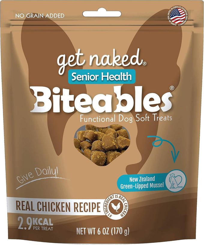 Get Naked Senior Health Soft Dog Treats with Real Chicken for Toothless Dogs