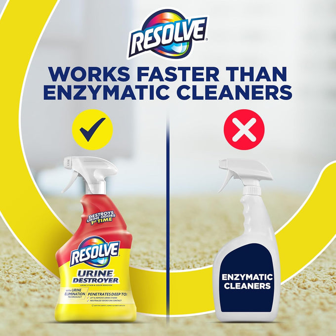 Resolve Urine Destroyer Spray, 32fl oz, Pet Stain and Odor Remover for Cat and Dog Urine