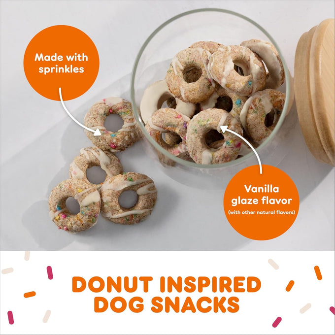 Milk-Bone Dunkin' Vanilla Glaze Flavor Dog Biscuits, 8 Ounce Bag, Donut Inspired, Natural Flavors