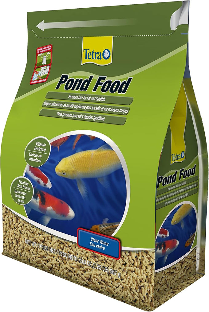 Tetra PondFood Premium Diet for Koi and Goldfish, 1.25 lb, Floating Sticks, Vitamin Enriched, 50°F+ Water